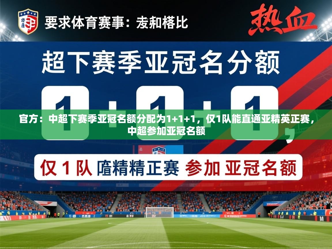 2025爱游戏体育在线官网入口官方:中超下赛季亚冠名额分配为1+1+1,仅1队能直通亚精英正赛,中超参加亚冠名额 第2张